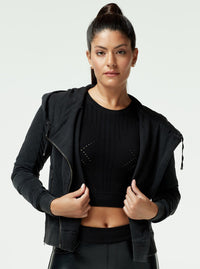 Vintage Wash Mesh Moto - Blanc Noir Online Store