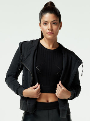 Vintage Wash Mesh Moto - Blanc Noir Online Store
