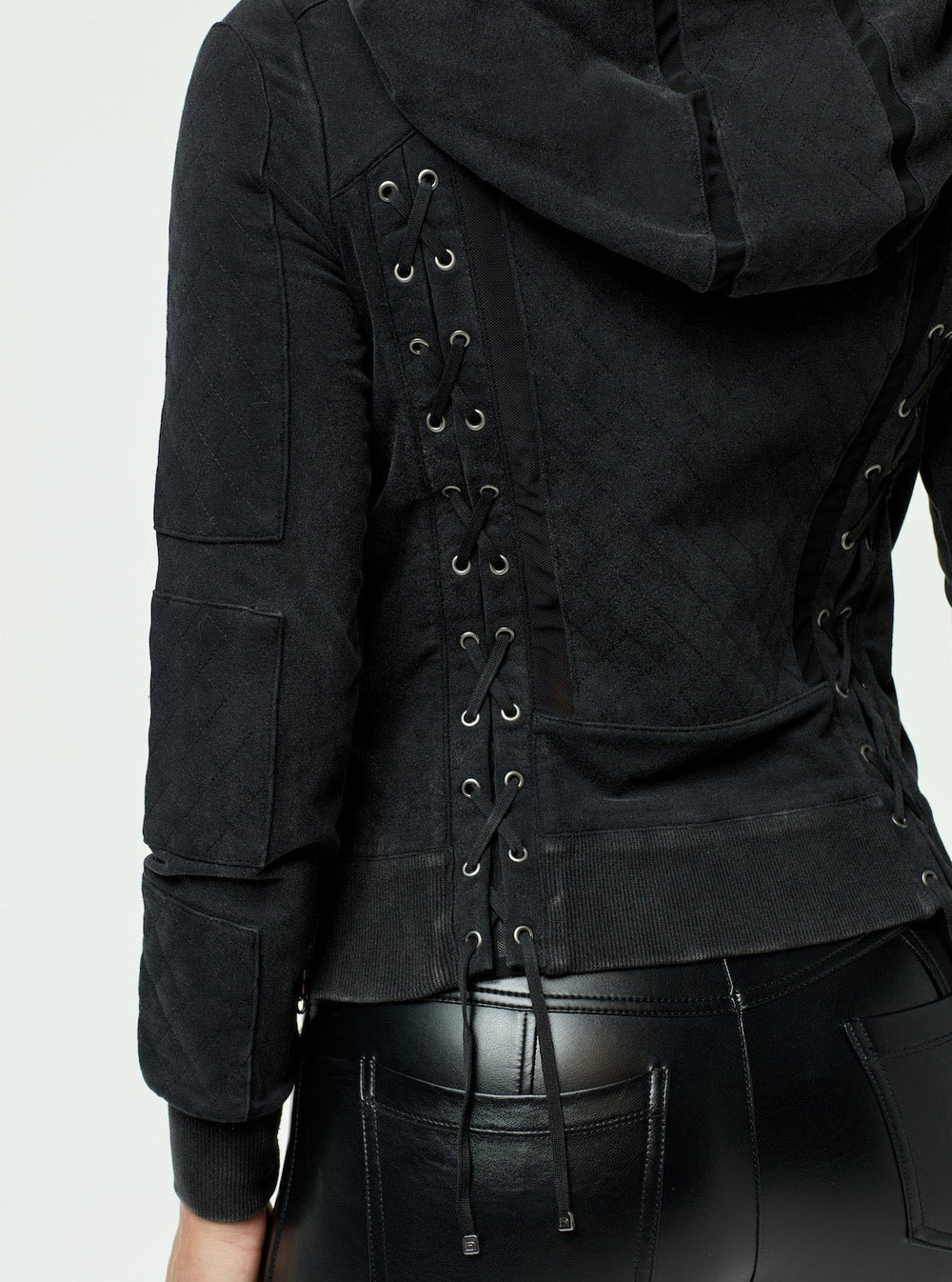Vintage Wash Mesh Moto - Blanc Noir Online Store