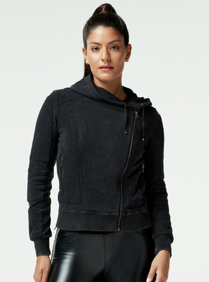 Vintage Wash Mesh Moto - Blanc Noir Online Store