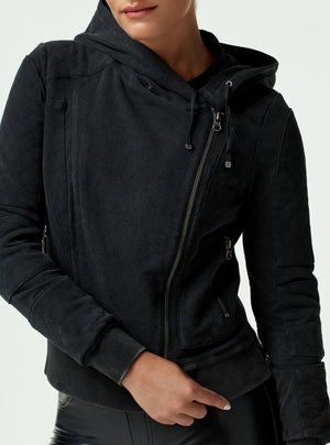 Vintage Wash Mesh Moto - Blanc Noir Online Store