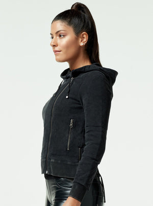 Vintage Wash Mesh Moto - Blanc Noir Online Store