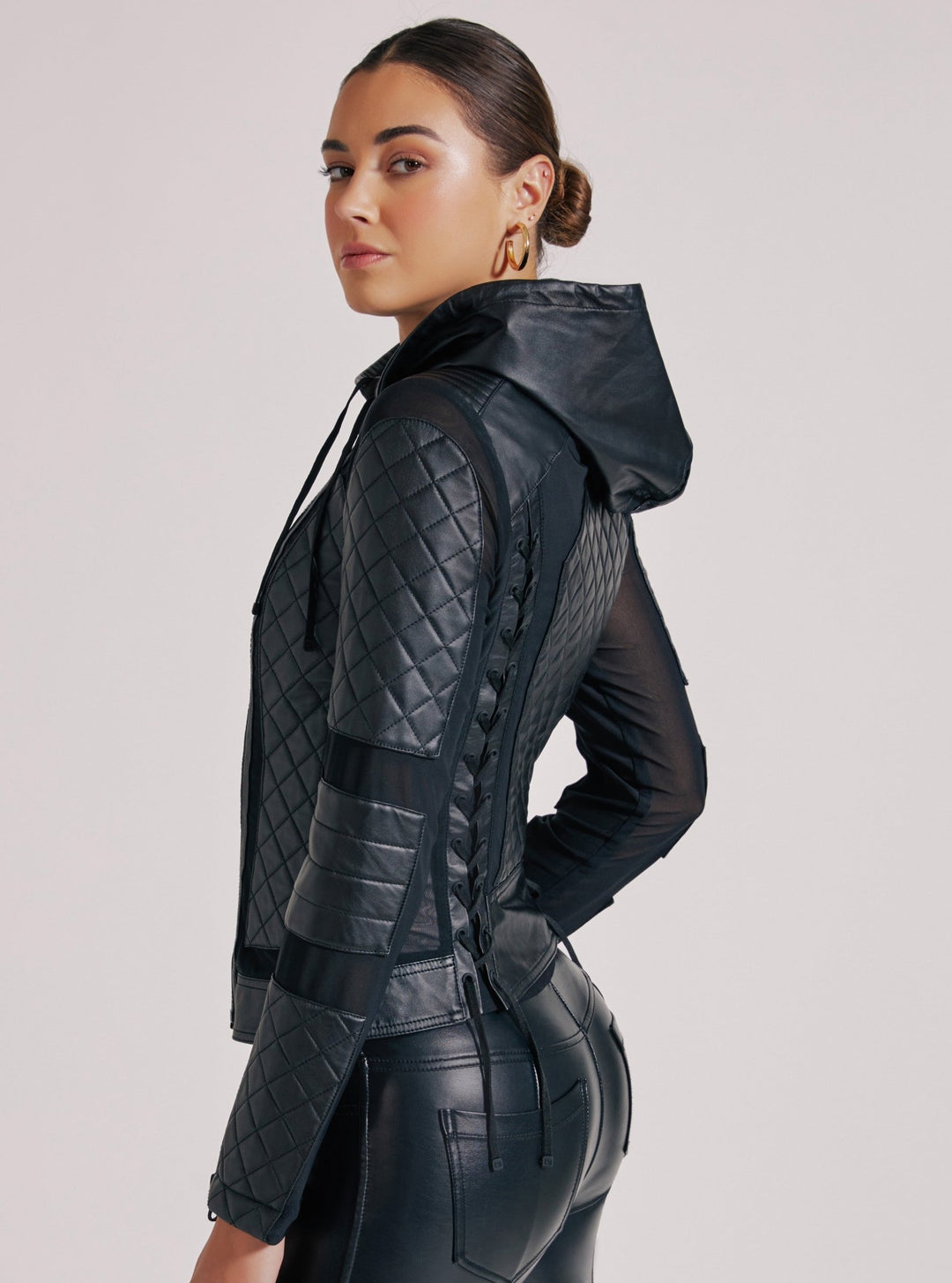 VOYAGE HOODED MOTO - Blanc Noir Online Store