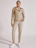VOYAGE HOODED MOTO WITH GOLD TRIMS - Blanc Noir Online Store
